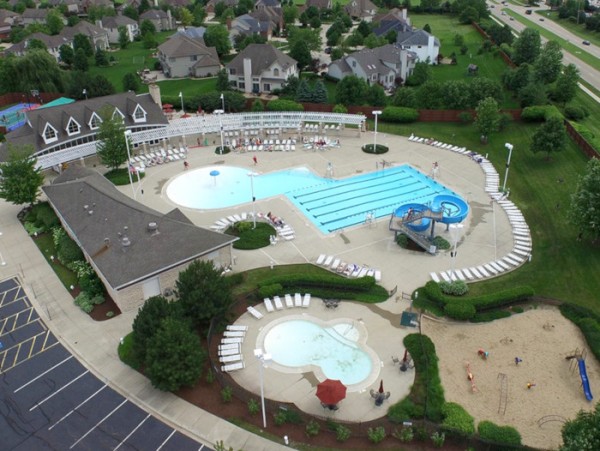 overhead view of pools