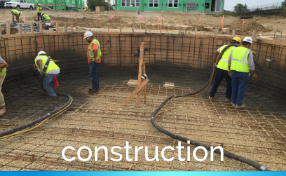 Go to construction page - pool being built
